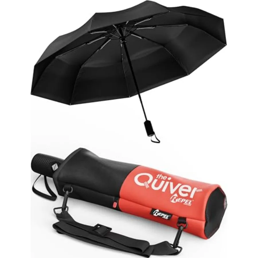 

Repel Windproof Travel Umbrella - Compact and Withstands Winds up to 100MPH, Strongest Premium Auto Folding Umbrella for Rain a