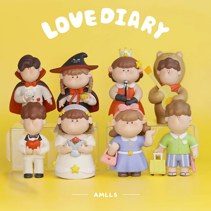 Original AMLLS Love Diary Series Blind Box Trendy Toy Kawaii Anime Figures Model Designer Doll Girl Birthday Collectible Gift