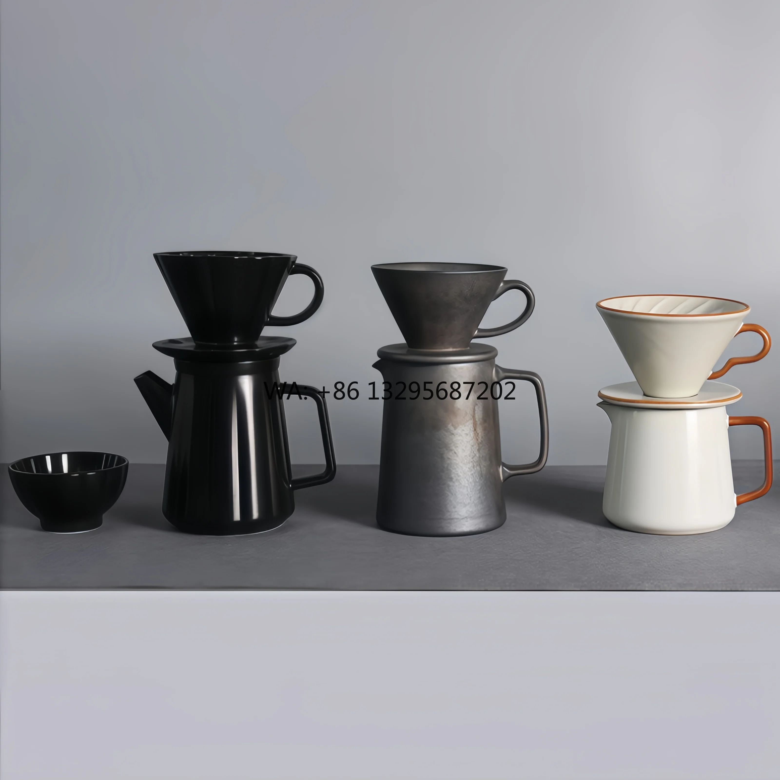 

Uzbekistan Porcelain Fine Oven Dripper Coffee Maker Elegant Teapots and Dinnerware with Angel Statue