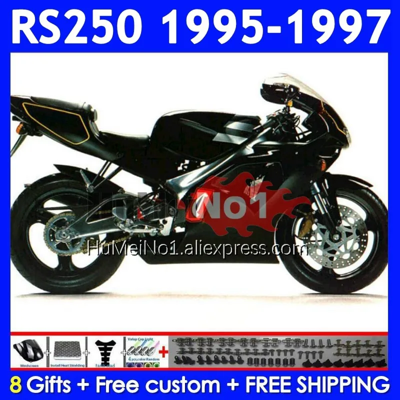 Body For Aprilia RS250 RSV250RR RS-250 RSV250 R 317No.31 matte black RS 250 RSV 250 R RR 1995 1996 1997 RS250R 95 96 97 Fairing