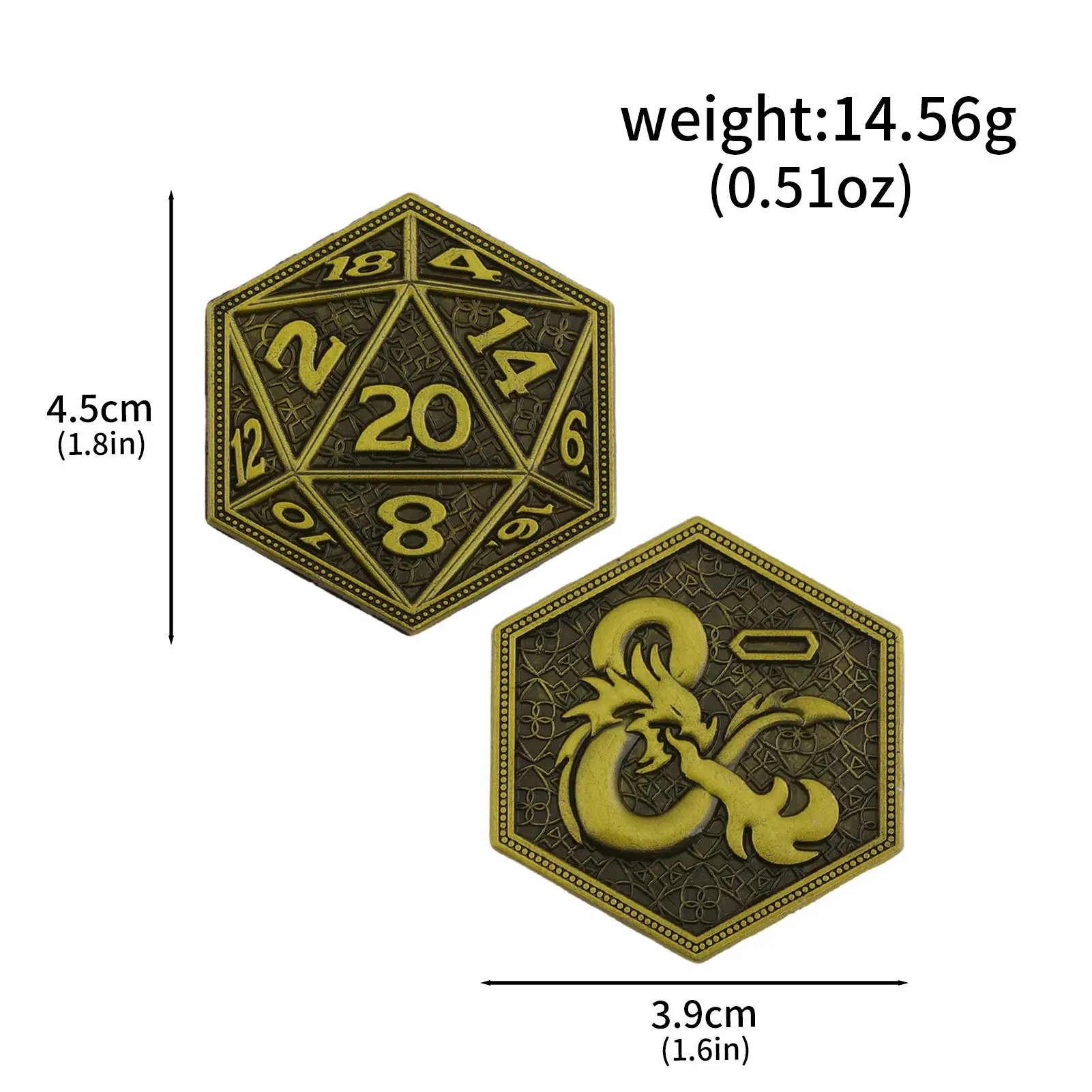 Monedero de Monedas de Dungeons & Dragons, Dados Poliédricos, Moneda Conmemorativa de Metal, Mercancía de Juego, Adorno Metálico, Regalo de Recuerdo para Fans