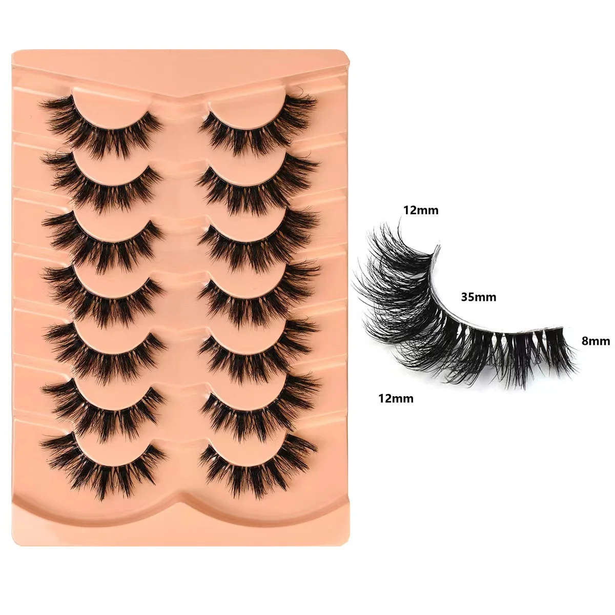 7 쌍 3d 슬리밍 컬리 인조 속눈썹 대용량 자연스럽고 사용하기 쉬운 눈의 모습을 향상시키는 가짜 속눈썹
