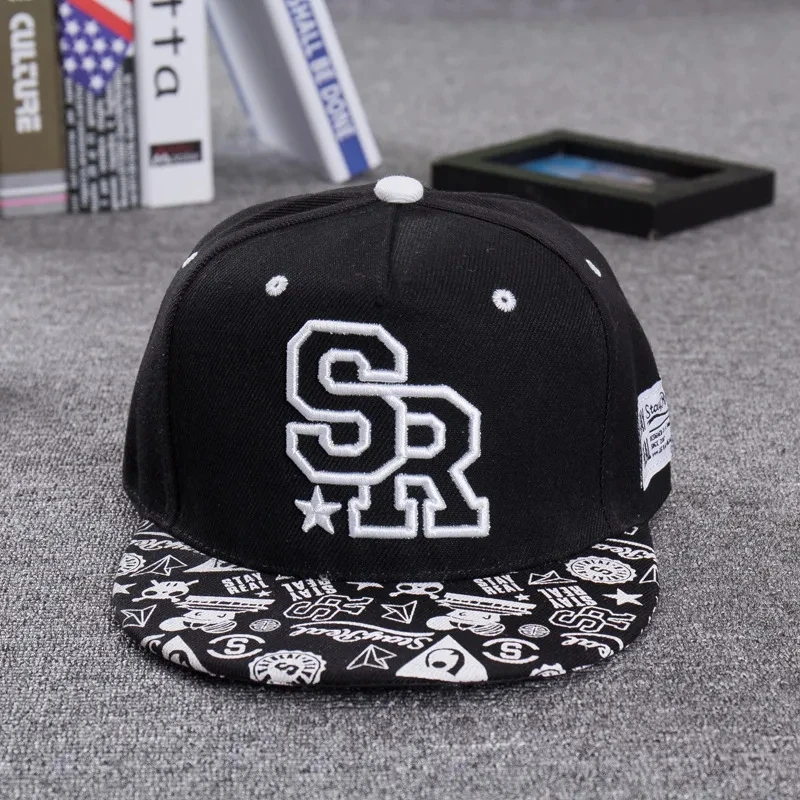 2023 Embroidered Letter SR Baseball Cap Men Hip Hop Cap Women Outdoor Sports Casual Flat Brim Hat Adjustable Biker Hat