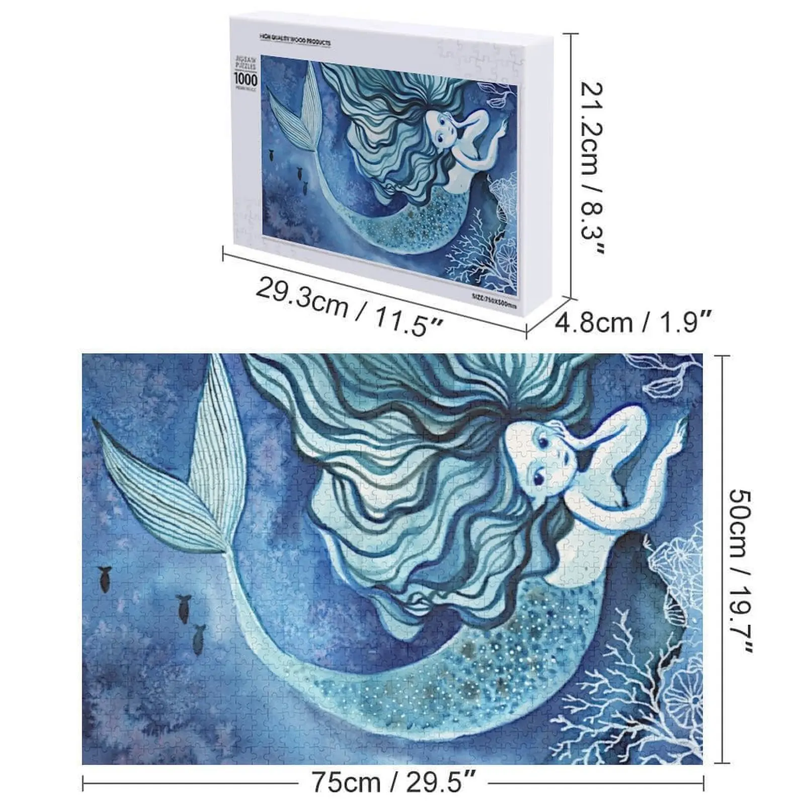 นางเงือก 01 2020 จิ๊กซอว์ จิ๊กซอว์แบบกำหนดเองสำหรับเด็ก ปรับแต่งด้วยภาพถ่าย เกมปริศนาสำหรับเด็ก