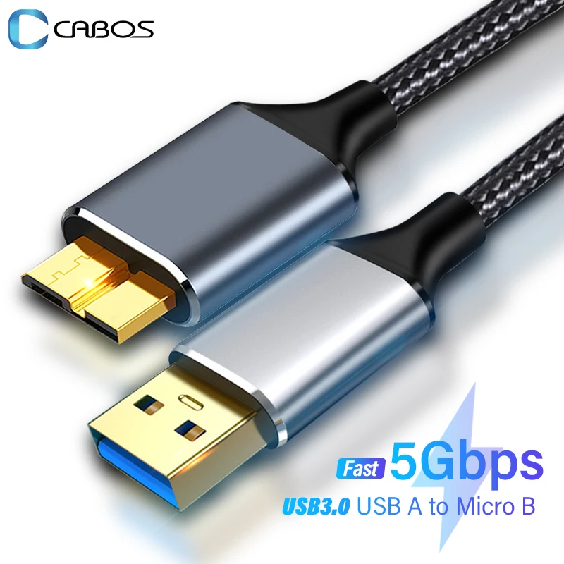 Cabo de disco rígido móvel USB C para Micro USB 3.0 HDD Cabo Tipo C para Micro B Adaptador para PC Telefone Cabo de disco rígido externo