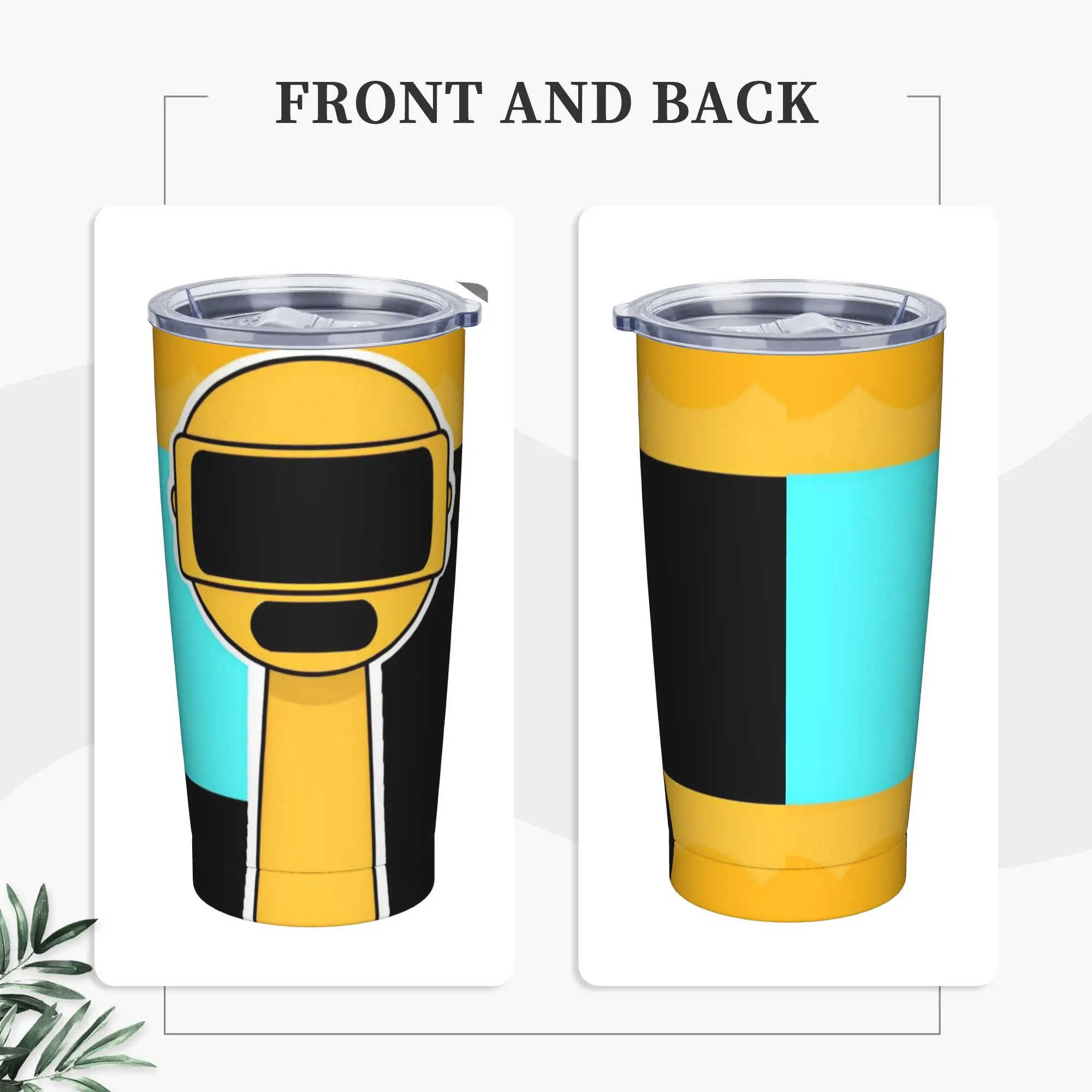 Sprunki Cartoon Anime Tumbler Vacuum Insulated  Coffee Cups with Lid Straw Double Wall Mugs Water Bottle