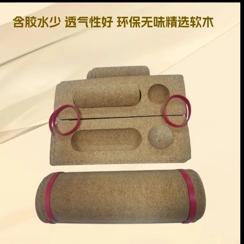 Yoga Column Yoga Equipment Non‑Falling Cork Massage Roller Set Coarse Particle Design with Yoga Ball & Small Cork Fitness Column