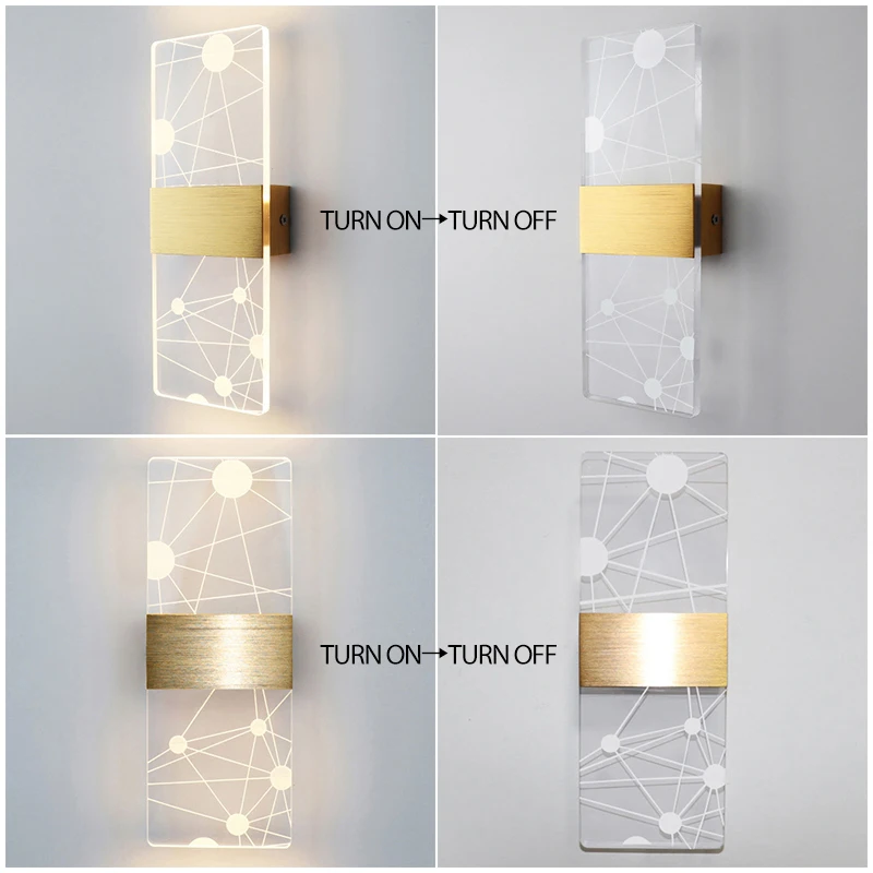 Modern 6W LED Acrylic Wall Lamp Nordic Simple Indoor Hallway Corridor 27cm AC85-265V Wall Light Living Room Bedside Decor Lights