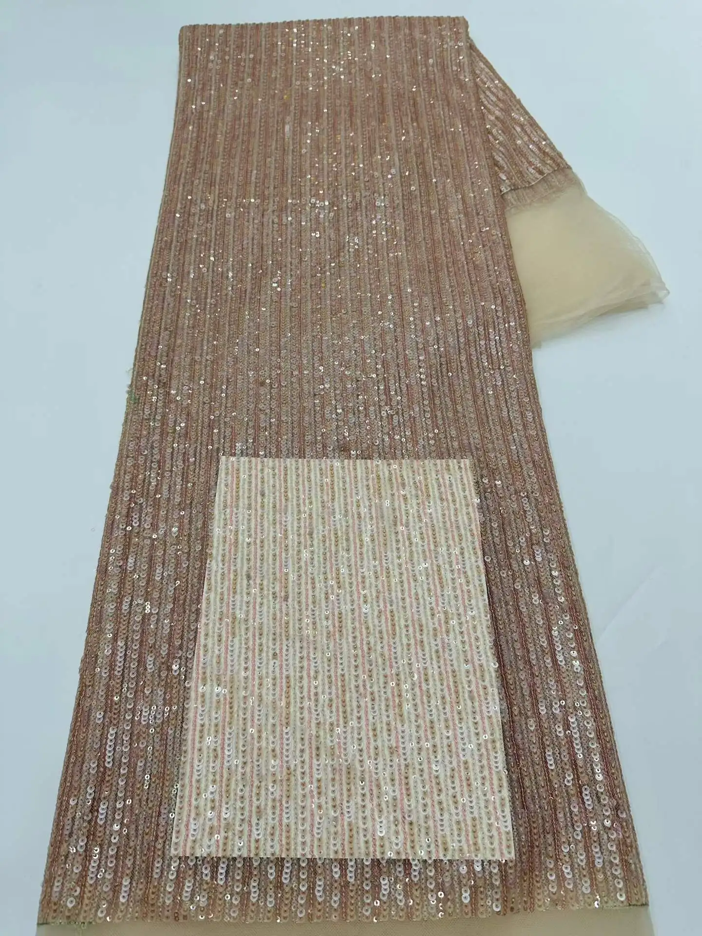 

Кружевная ткань SJ с пайетками, французское сетчатое кружево, новейшая африканская тюлевая ткань 2026 года для пошива свадебных платьев в нигерийском стиле