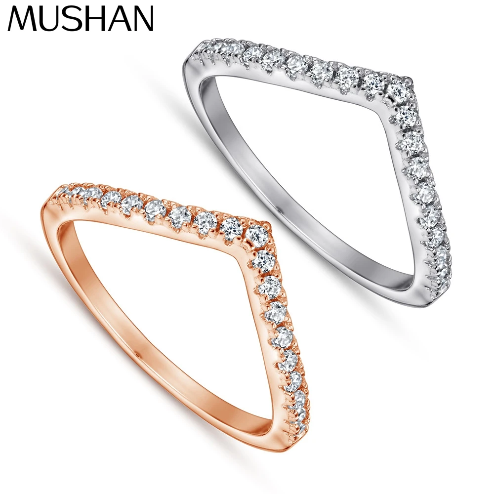 

MuShan Jewelry 925 Sterling Silver Ring Wedding Band High Carbon Diamond Party Cocktail Timeless Style Women Rings Fine Jewelry