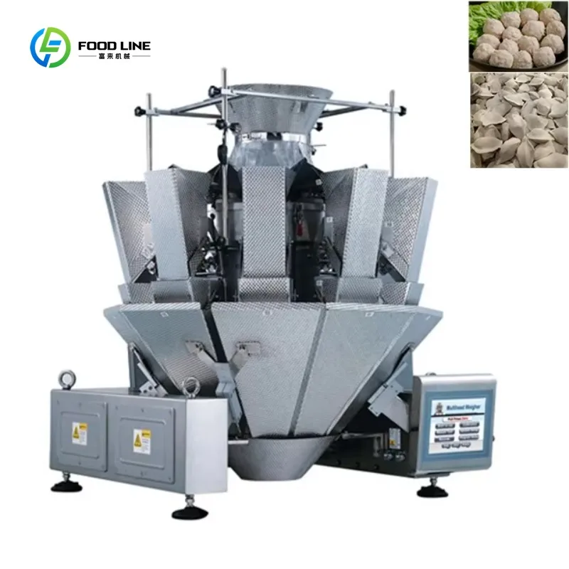 14 Head Weigher for 2kg Frozen Fries Puffy Snack Filling Sealing Packing Line with Multihead Scale Custom