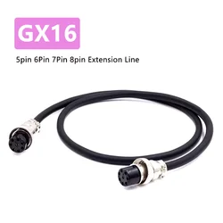 GX16 5pin 6Pin 7Pin 8pin Aviation Plug Connection Cable Male To Female Aviation Extension Line 1-20 Meters Pure Copper Connector