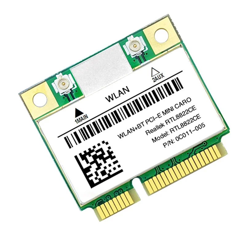 مبيعات! RTL8822CE 1200Mbps 2.4G/5Ghz 802.11AC WiFi Card Network Mini PCIe Bluetooth 5.0 يدعم الكمبيوتر المحمول/الكمبيوتر الشخصي Windows 10/11