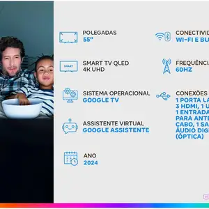 Smart TV 55” 4K UHD QLED TCL 55C655 Wi-Fi 8 principais vendas televisão smart tv - №7