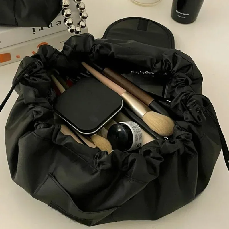 

Portable Makeup Bag for Daily Use Fashion Women Large Capacity Travel Toiletry Bags Ladies Drawstring Cosmetic Storage Pouch
