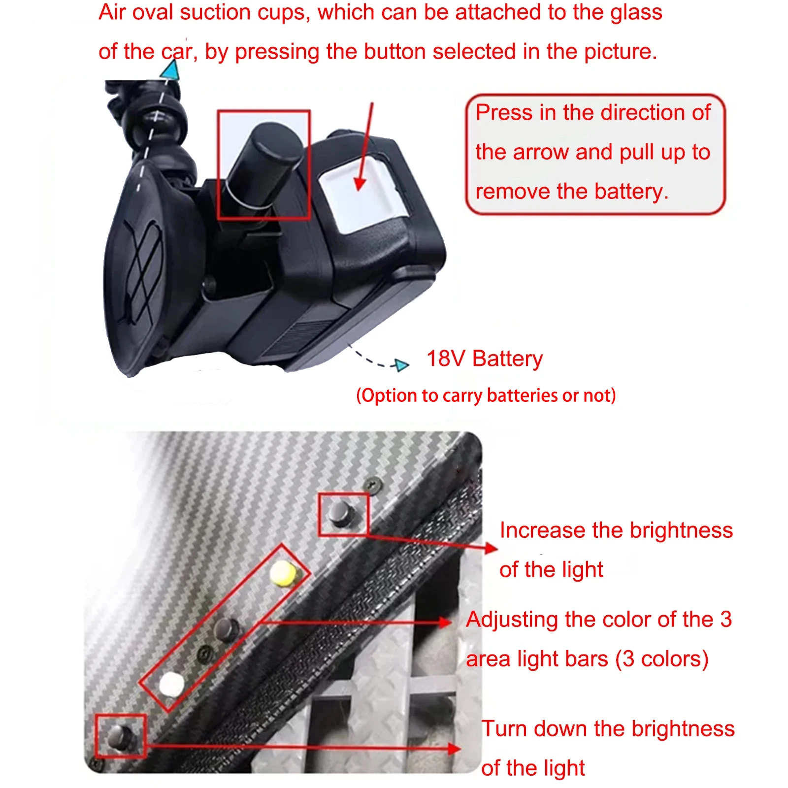 Car Dent PDR Light With Two 6000 MAh Batteries And A Fast Charging Dock 12 Light Color Styles Adjustment Paintless