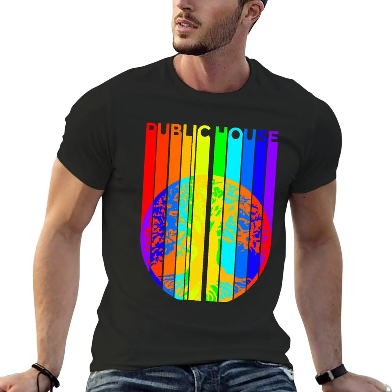 

Public house rainbow T-Shirt tees summer clothes shirts graphic funnys mens t shirt graphic