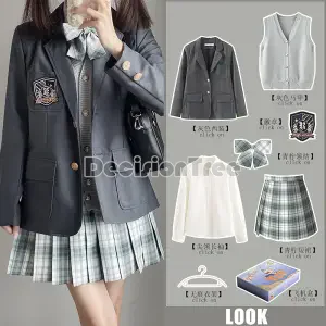 2024 korea academy style school uniform youth lively girls daily campus jk uniform autumn warm coat vest shirt skirt 4-piece set