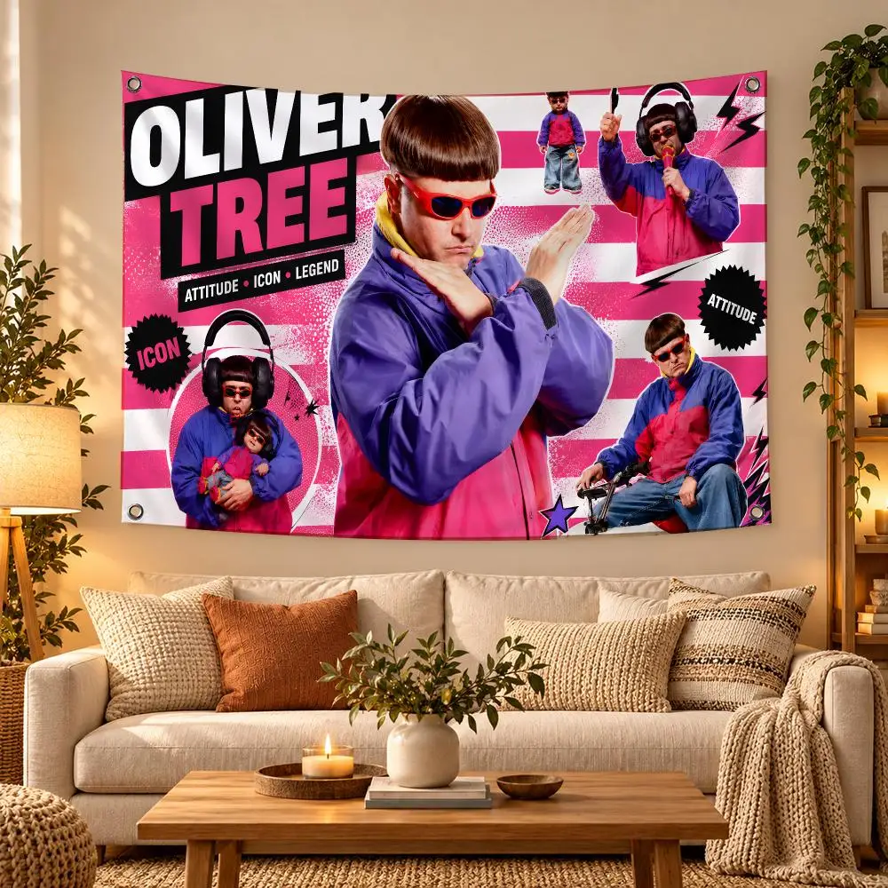 Singer Oliver Tree Flags Soft Skin-friendly Durable Tapestry Outdoor Party Home Living Room Bedroom Decoration