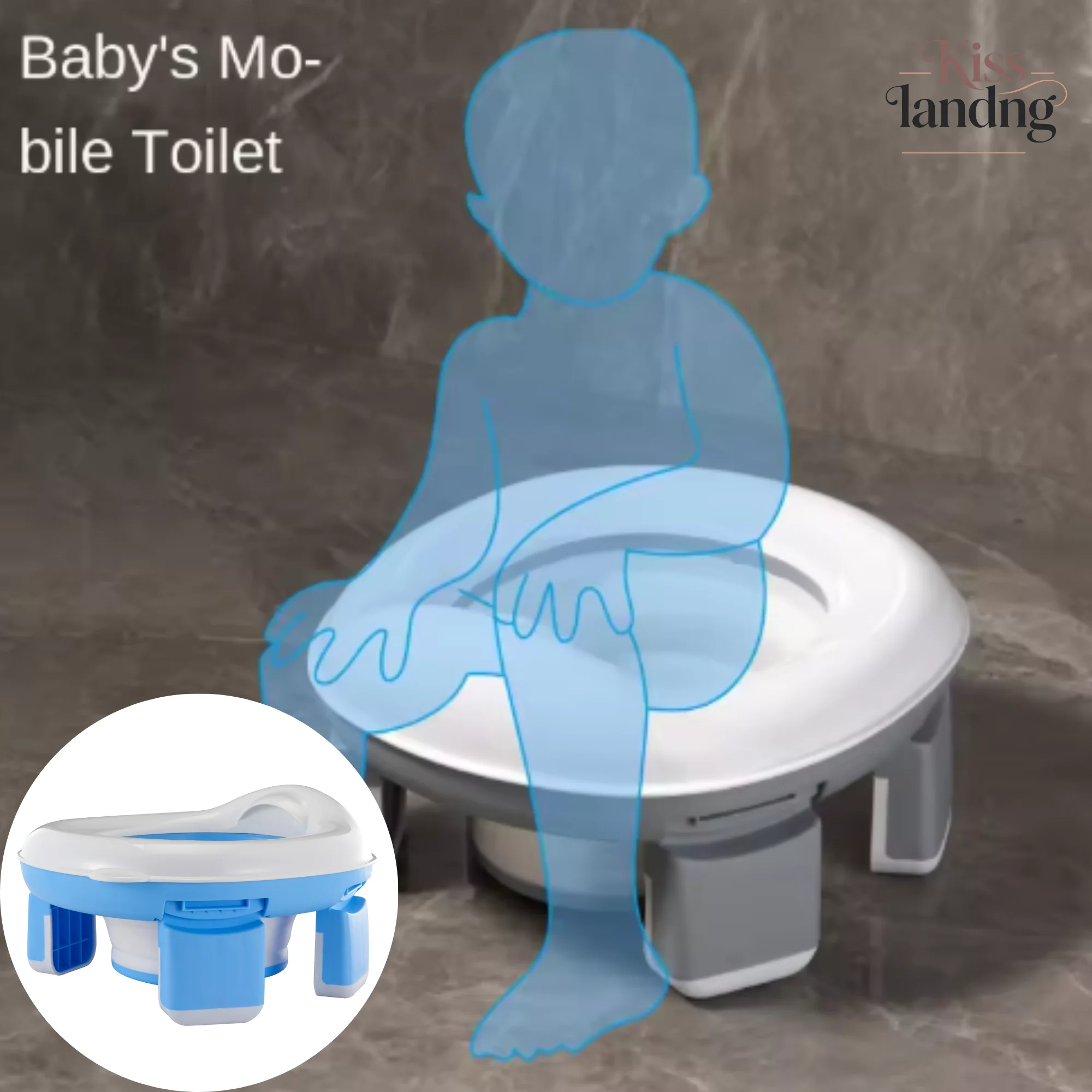

2-in-1 Foldable Baby Potty Training Seat | Portable Toddler Toilet Trainer Chair with Support Legs, 3 Colors