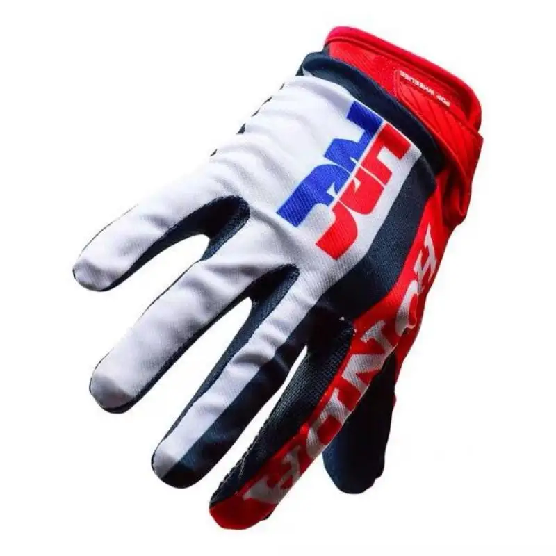 For HONDA HRC Motocross MTB MX Red Air Mesh Gloves Dirt Bike Riding Motorcycle Motorbike Riding Touring Breathable Touchscreen