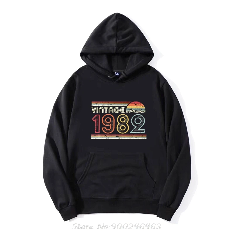 Vintage 1982 Jacket Zip Up HoodieHoodie Men Cotton Fashion Hoody 38th Birthday Gift Retro Style Fitted Clothing Merch Sweatshirt