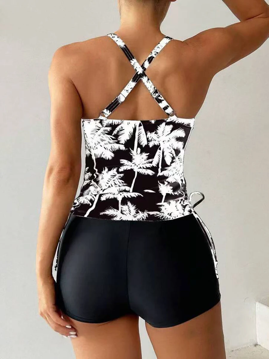 Tankini Two Piece Swimsuit Women 2026 Printed Swimwear Female Bathers Bathing Swimming Swim Suit Beach Wear XXL