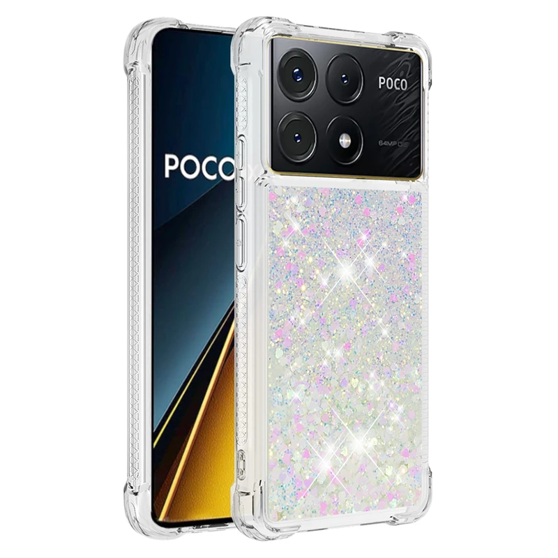 حافظة X6 Pro لهاتف Fundas Xiaomi Poco X6 Pro حافظة سائل ديناميكية لامعة لهاتف Xiaomi Xiaomi PocoX6 X 6 Pro حافظة هاتف Etui