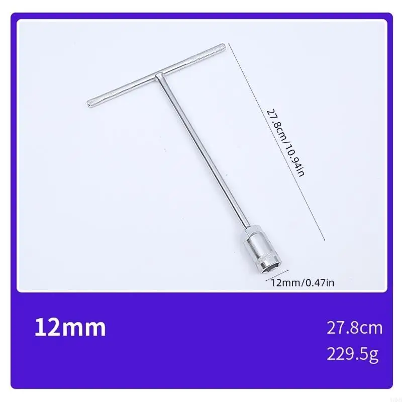 

Y3NB Steel T Handle Hexagonal Socket Wrench Tool for Car Engine and Chassis Bolt Fastening Removal Narrow Spaces Applications