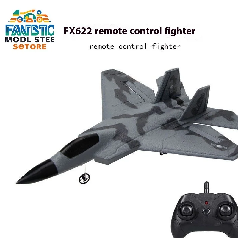 New Flying Bear Fx622 Remote Control Aircraft Fixed Wing Foam Glider Small F22 Fighter Model Toy Night Lights Anti Collision