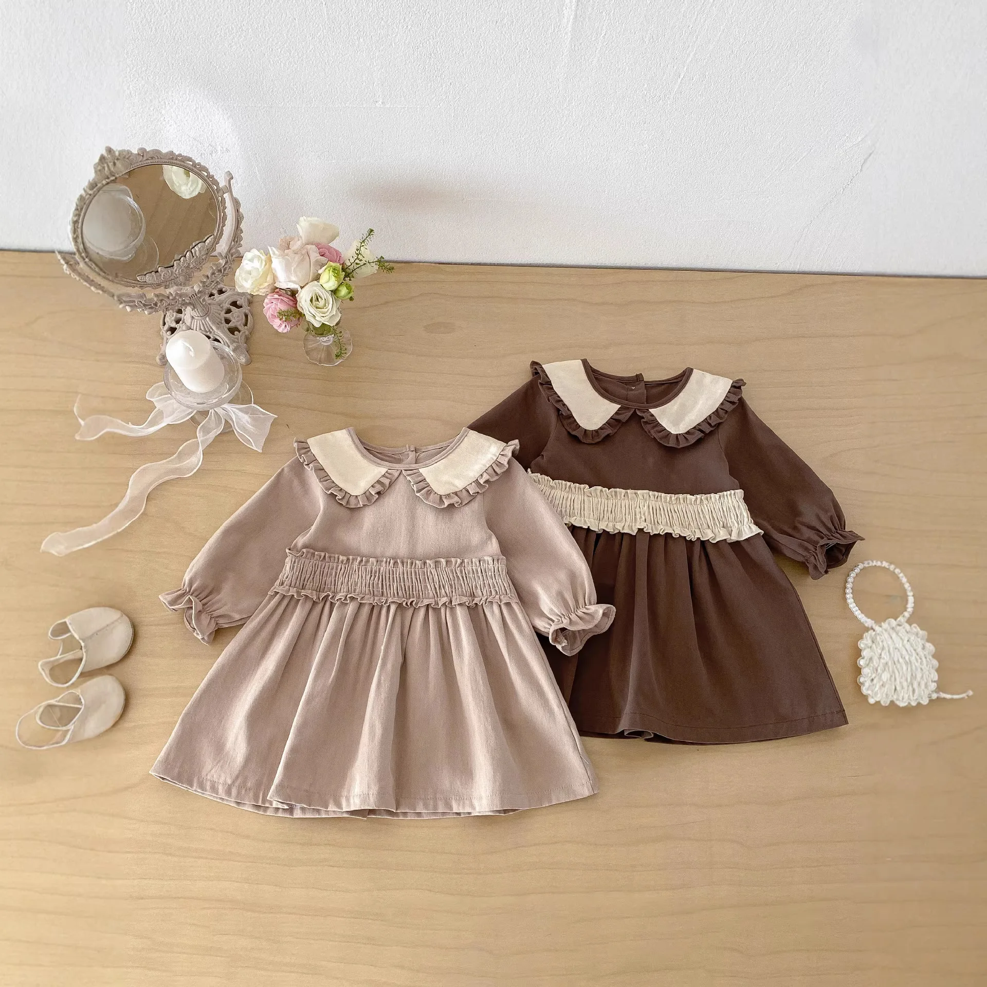 Baby Clothes, Spring and Autumn Knitted Dress, New Autumn Dress for Baby Girls, Stylish Autumn Long Sleeved Outerwear