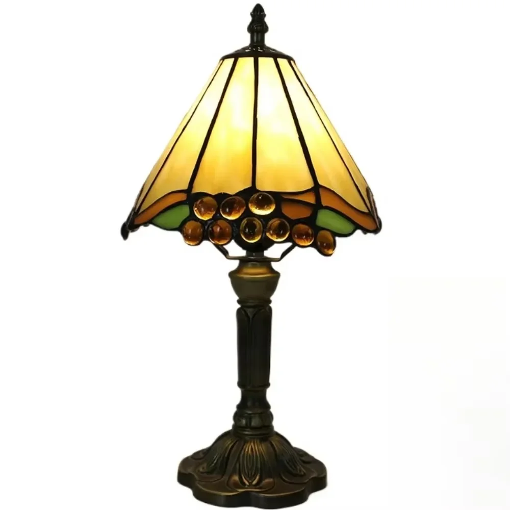 Candeeiro de mesa de 8 polegadas Tifani Lampen Tifany Lamparas De Mesa Design Retro Vidro Manchado Lampada Da Tavolo Tiffany Candeeiros de mesa