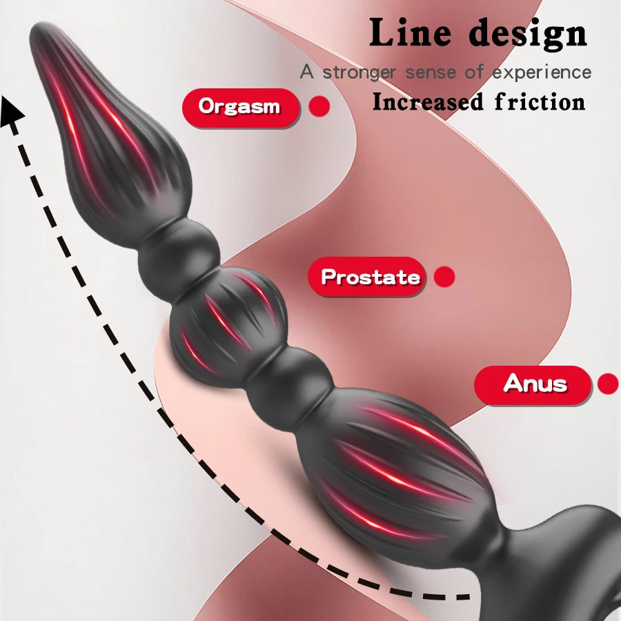 2 motor Anal Vibrator Gay Prostate Massager Anal Beads Butt Plug Vibrator Male Masturbator Sex Toys for Women Men Adults