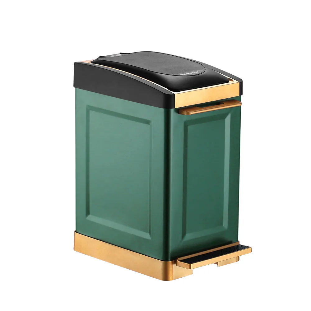 Luxury Modern Trash Can Bathroom Garbage Golden Laundry Trash Can Food Waste Desk Bin Kosz Na Smieci Rubbish Bin for Kitchen