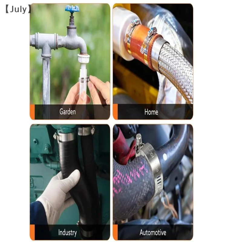 Hose Clamps Set Stainless Steel Adjustable Worm Gear Screw Band Hose Clamp For Pipe Fuel Tube Faucet Fasteners Assortment Kit