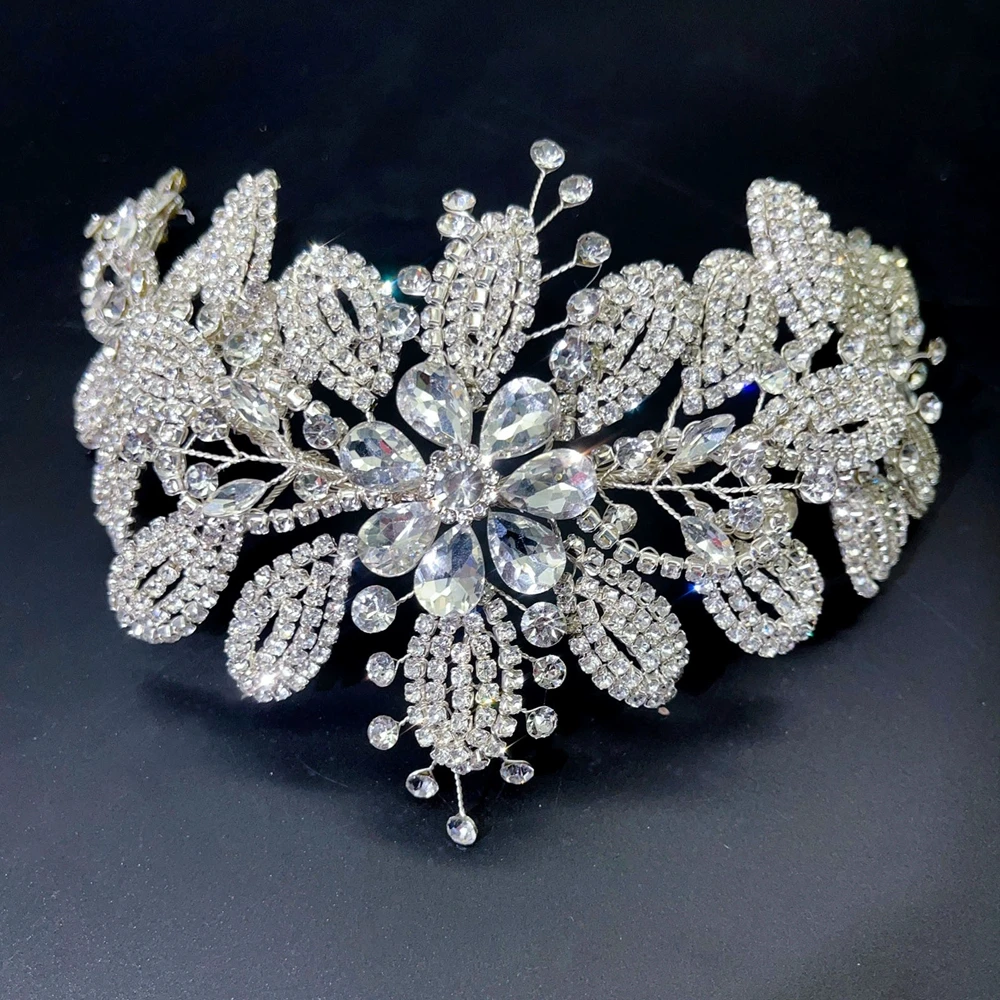 DZ279 Shining Rhinestone Bridal Headband Party Hairwear Bride Hair Accessories Fashion Wedding Hair Band Party Headwear