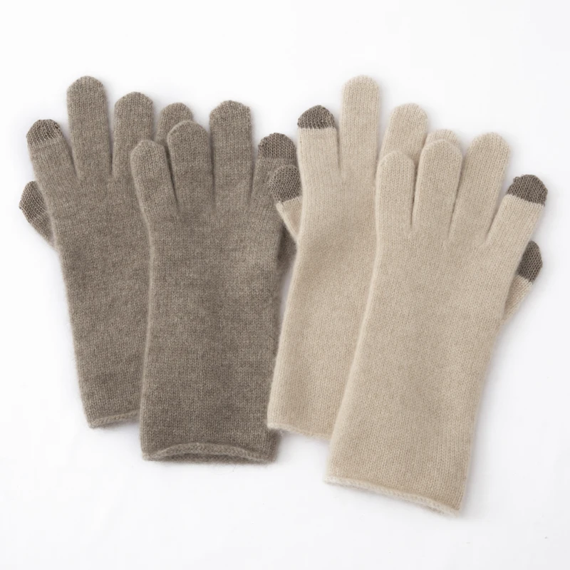

100% кашемировые вязаные перчатки с сенсорным экраном, универсальные женские перчатки, сохраняющие тепло и морозостойкие перчатки для верховой езды
