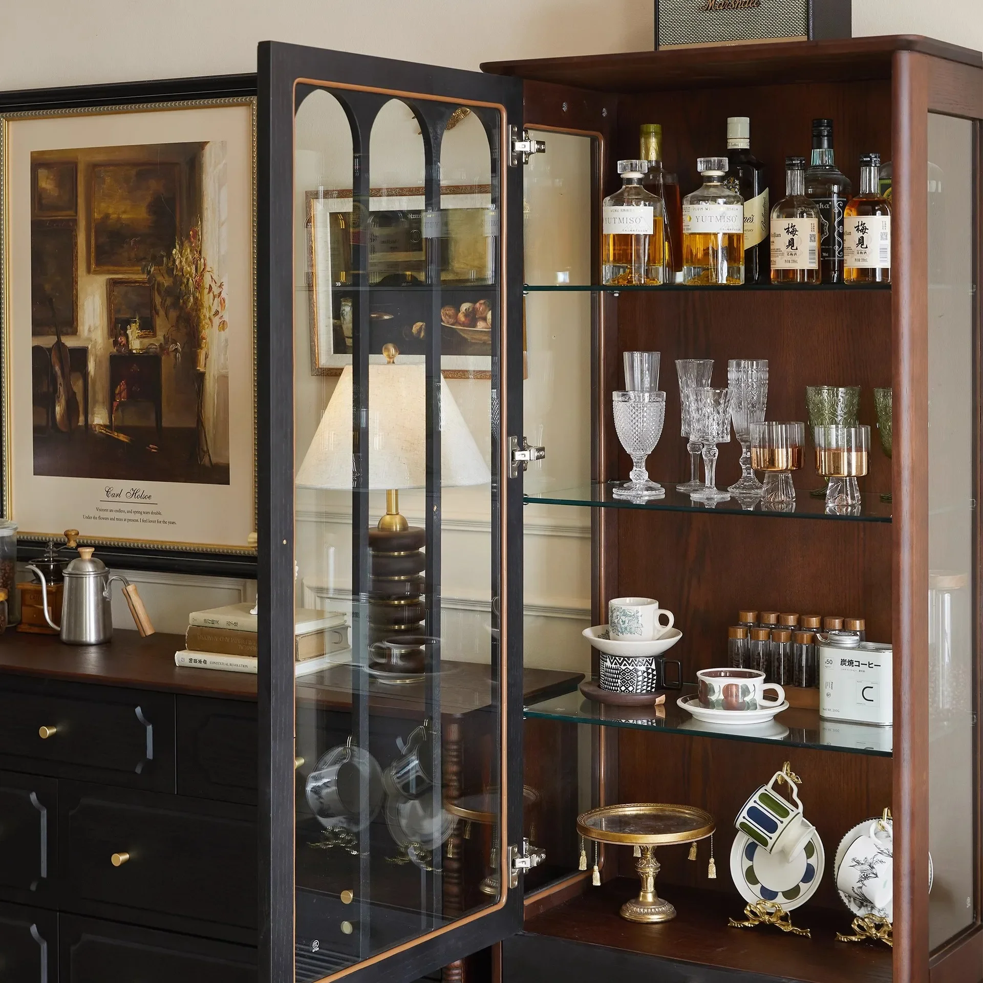 0423 Brian Display Cabinet Bookcase Wine cabinet