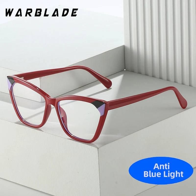 

TR90 Anti Blue Light Cat Eye Blocking Glasses Women Luxury Optical Computer Eyewear Female Ultralight Double Color Frame Glasses