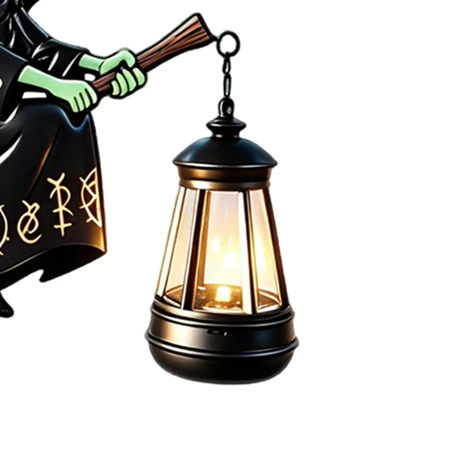 Witch Garden Light Weather-Resistant 7-Color Bright Solar-Powered Halloween Flying Witch Garden Lights For Patio Porch Yard