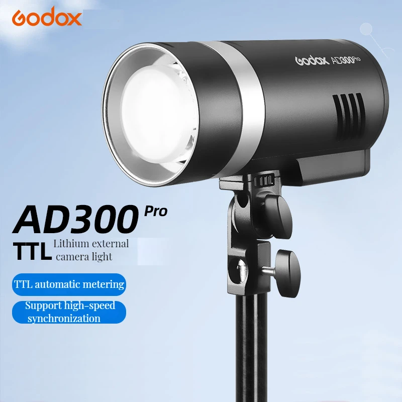 Godox AD300Pro Outdoor Flash Light 300Ws TTL 2.4G 1/8000 HSS with 2600mAh Battery for Canon Nikon Sony Fuji Olympus Pentax