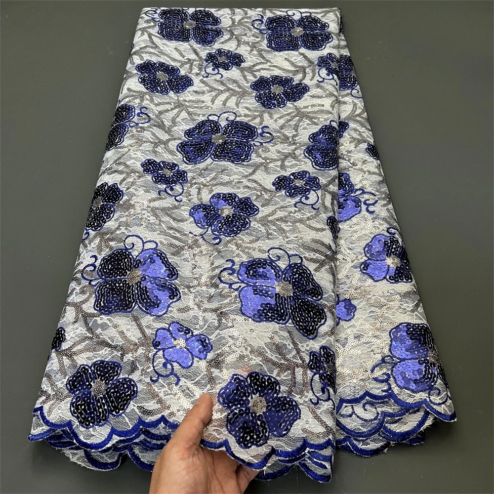 High Quality African Lace Fabric 2025 Lace Fabrics Swiss Voile Lace Fabric With Stones For Dress Sewing hz1273