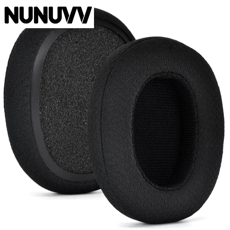 NUNUVV Replacement breathable Mesh Fabric Earpads for Skullcandy Crusher Wireless/Crusher ANC/Hesh3 Earphone Memory Foam Earcup