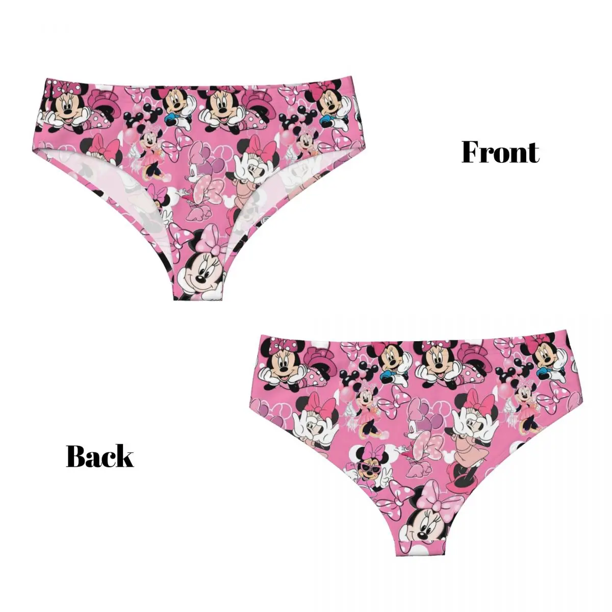 Donne personalizzate Topolino Minnie Cartoni animati Animazione Mutandine Intimo femminile Slip caldi traspiranti Mutande