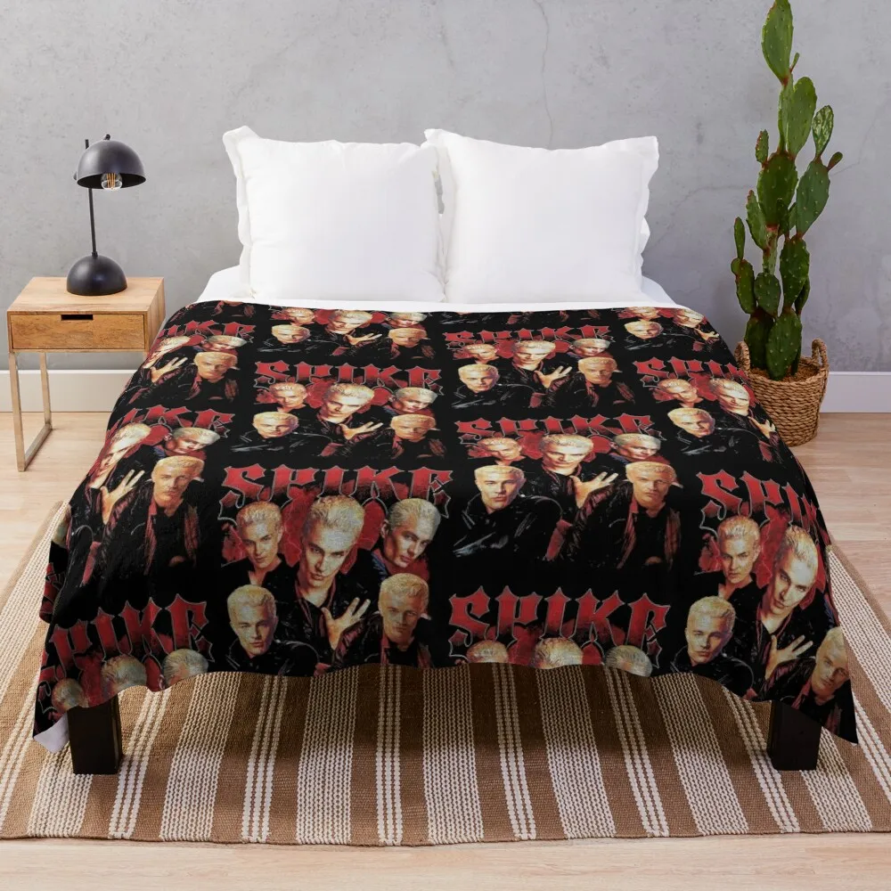 Vintage Buffy Vampire Spike Throw Blanket Decoratives Thermals For Travel Soft Plaid Heavy Blankets