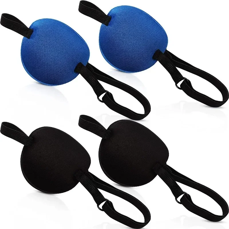 Black Single Eye Patch Adjustable Soft Amblyopia Lazy Eye Patches for Left or Right Eyes Concave Eye Patch for Adults Kids 안대