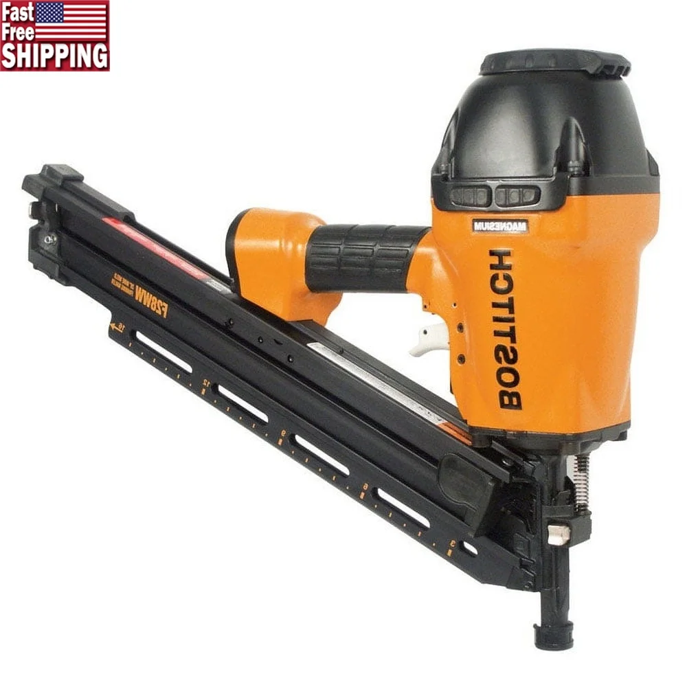 

28 ° Набор пневматических гвоздезабивателей с обрамлением, легкий инструмент с регулируемой глубиной, стропальный крючок, прочная стальная защита, производственная пиломатериалы