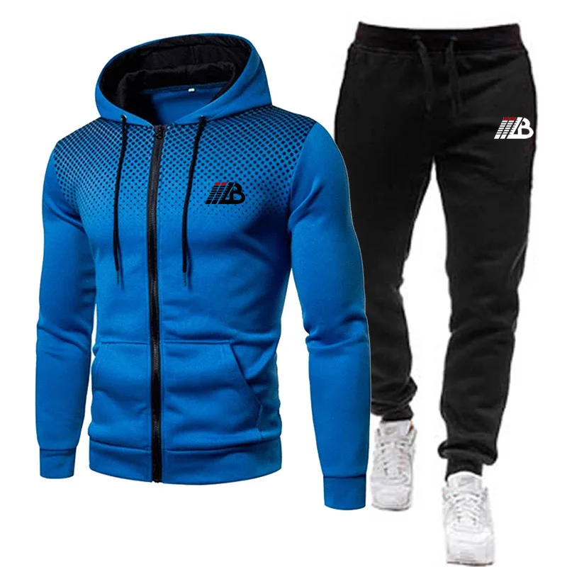 Hot New Fashion Mens Casual Set Jogger Jogging Tracksuit Zipper Hoodies+Pants 2Pcs Sets Men\'s Sportswear Sport Suit Men Clothing