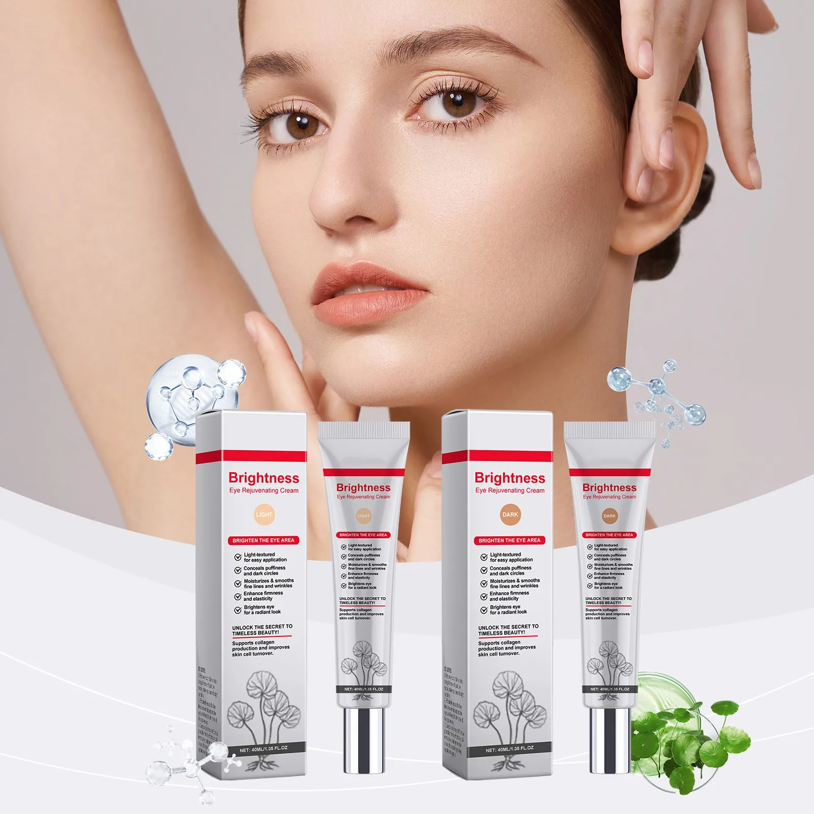 

Concealer Makeup With Hyaluronic Conceals Dark Circles Under Eyes Dark Spots And Blemishes Brightens Hydrates Long-Lasting 40ml