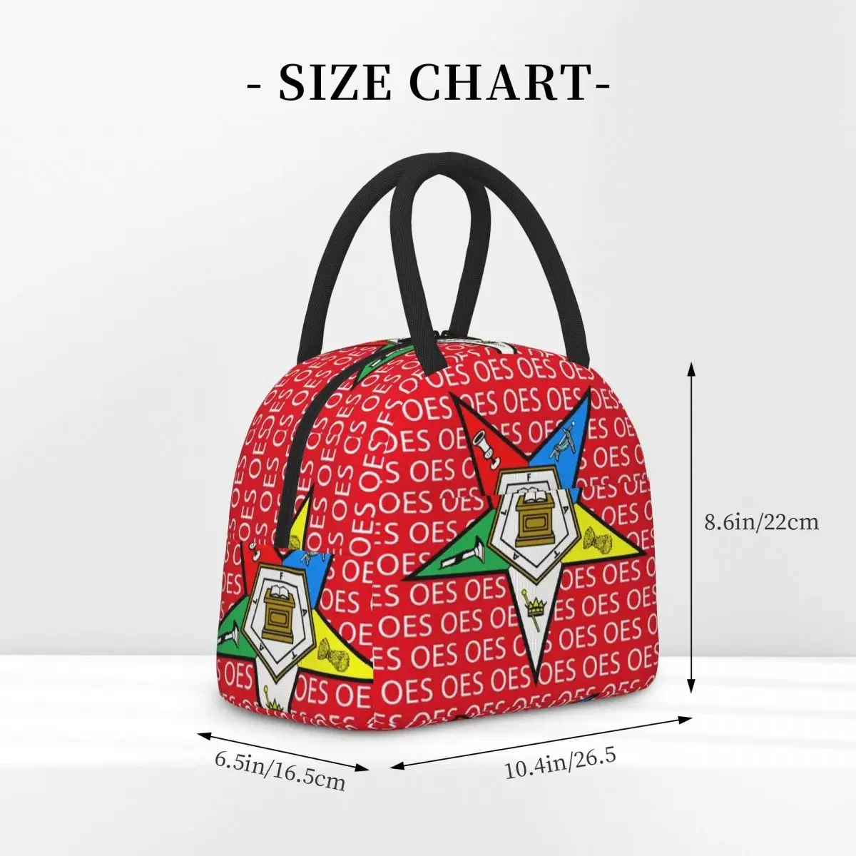 Order Of The Eastern Star Logo OES Insulated Lunch Bag for Women Children Portable Food Boxes Thermal Lunch Box Tote